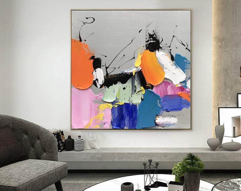 abstract blue wall art